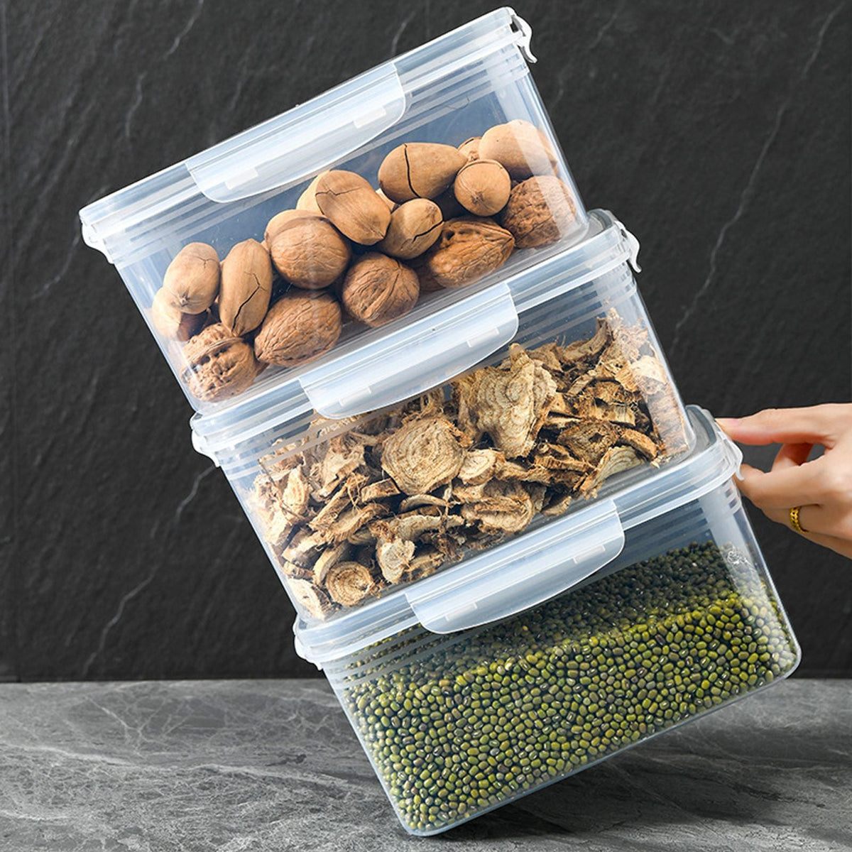 Fridge Produce Containers with Drain Baskets – Set of 3, image 8 of 8
