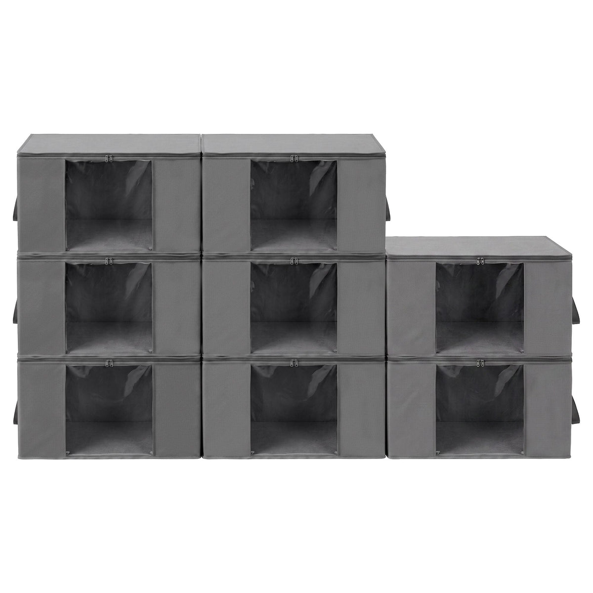 Zip-Up Blanket & Clothes Storage Bags – 84L, Pack of 8, Grey, image 4 of 10