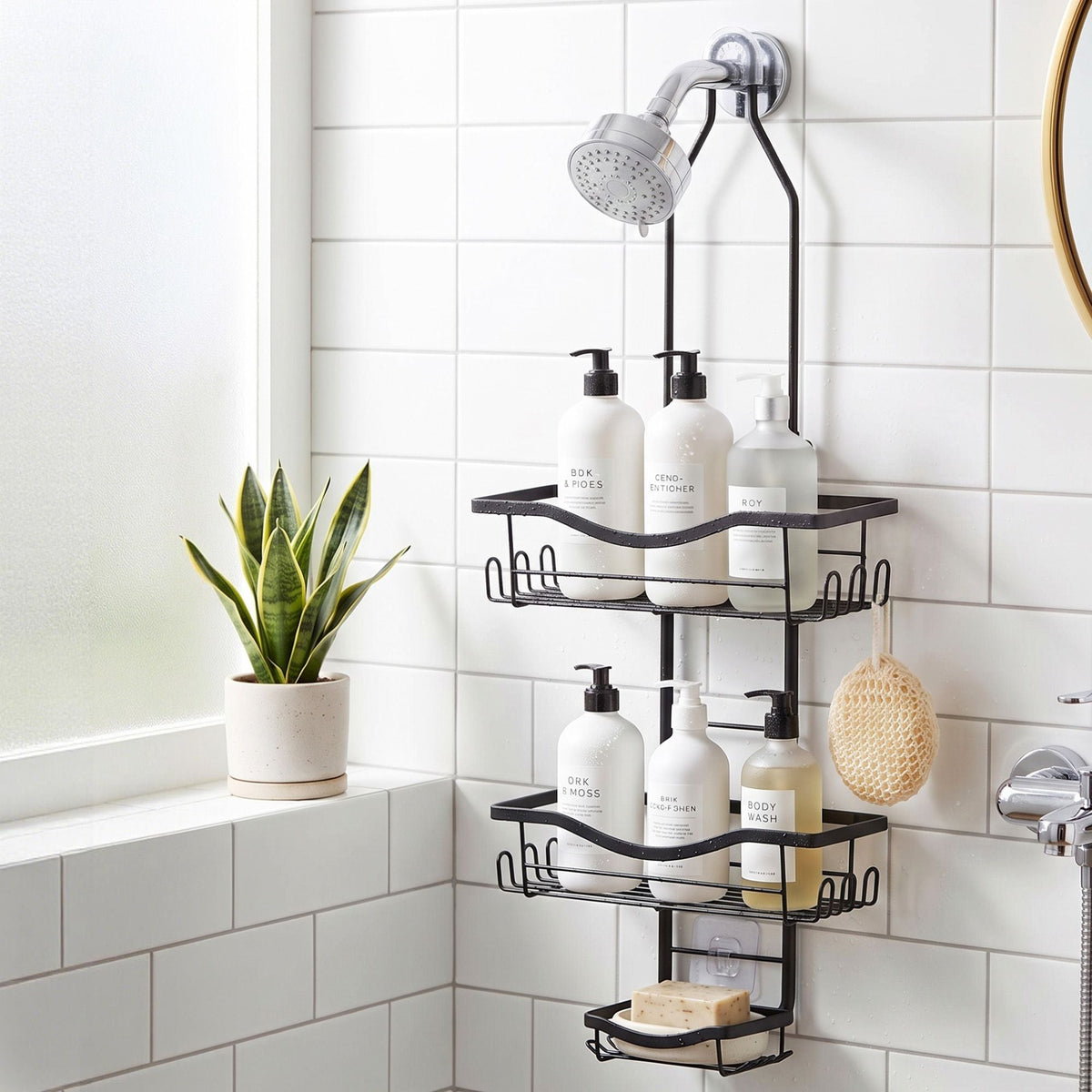 Over-Shower Hanging Caddy – Black, image 7 of 7