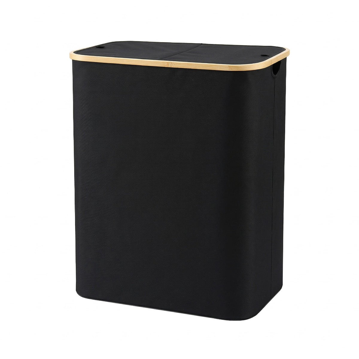 Double Laundry Hamper with Lid – 150L, Black, image 2 of 9