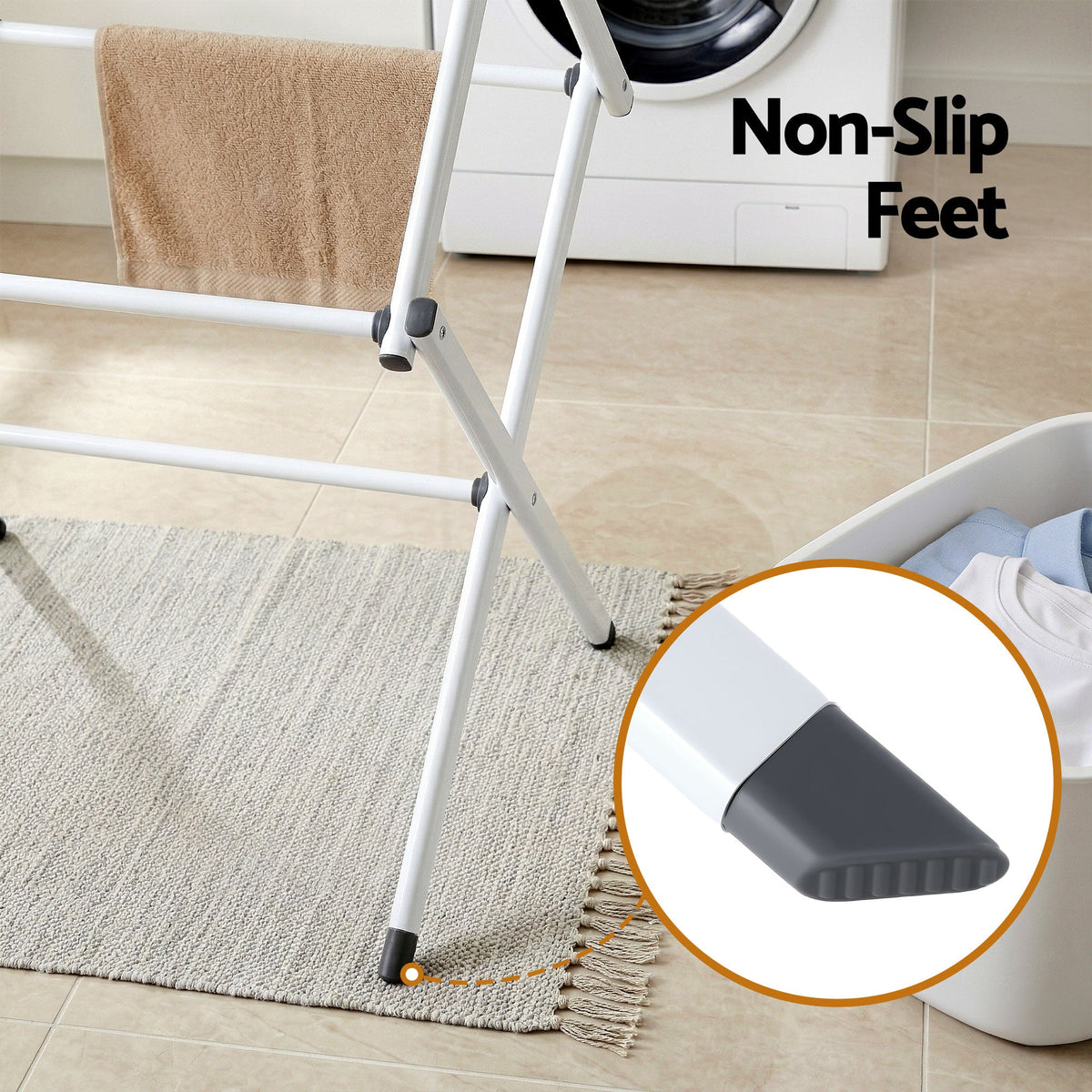 Foldable Clothes Airer – Grey & White, image 6 of 8