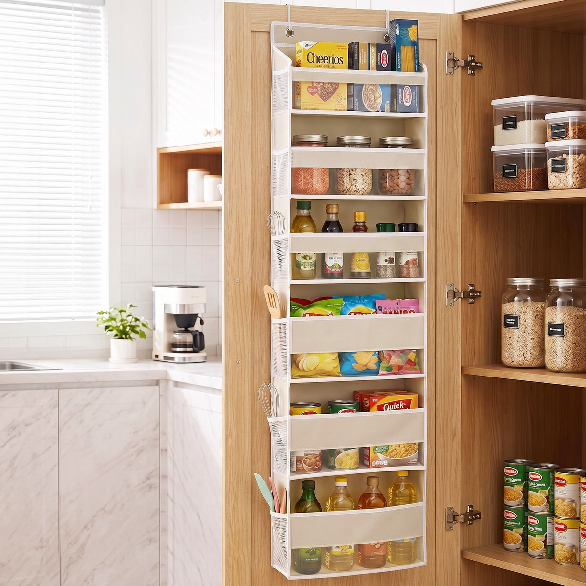 6-Tier Over-Door Organiser – Beige, image 7 of 11