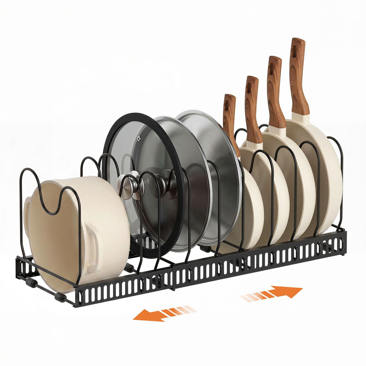 Expandable Pan & Lid Organiser – Black, image 4 of 11