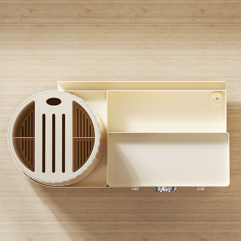 Countertop Organiser with Rotating Utensil Caddy – Cream, image 5 of 6