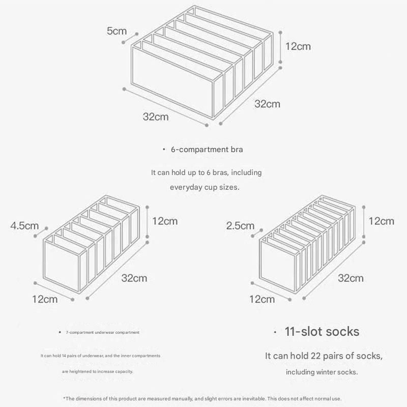 Mesh Drawer Organisers – Set of 3, Beige, image 3 of 3