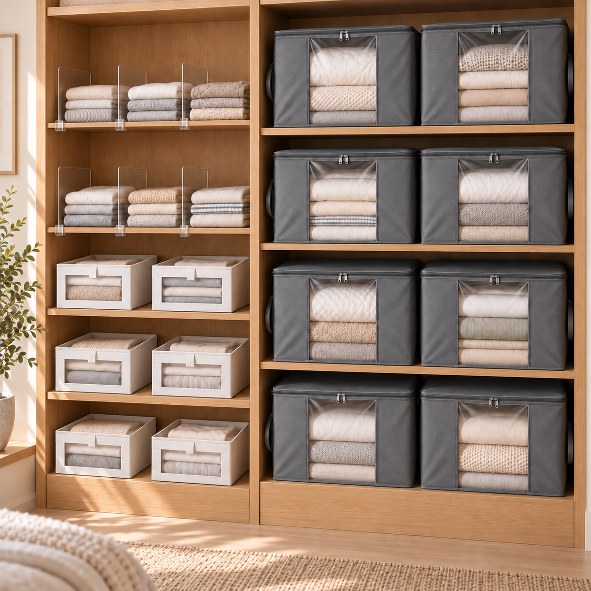 Wardrobe Storage Set – Bins, Bags & Dividers