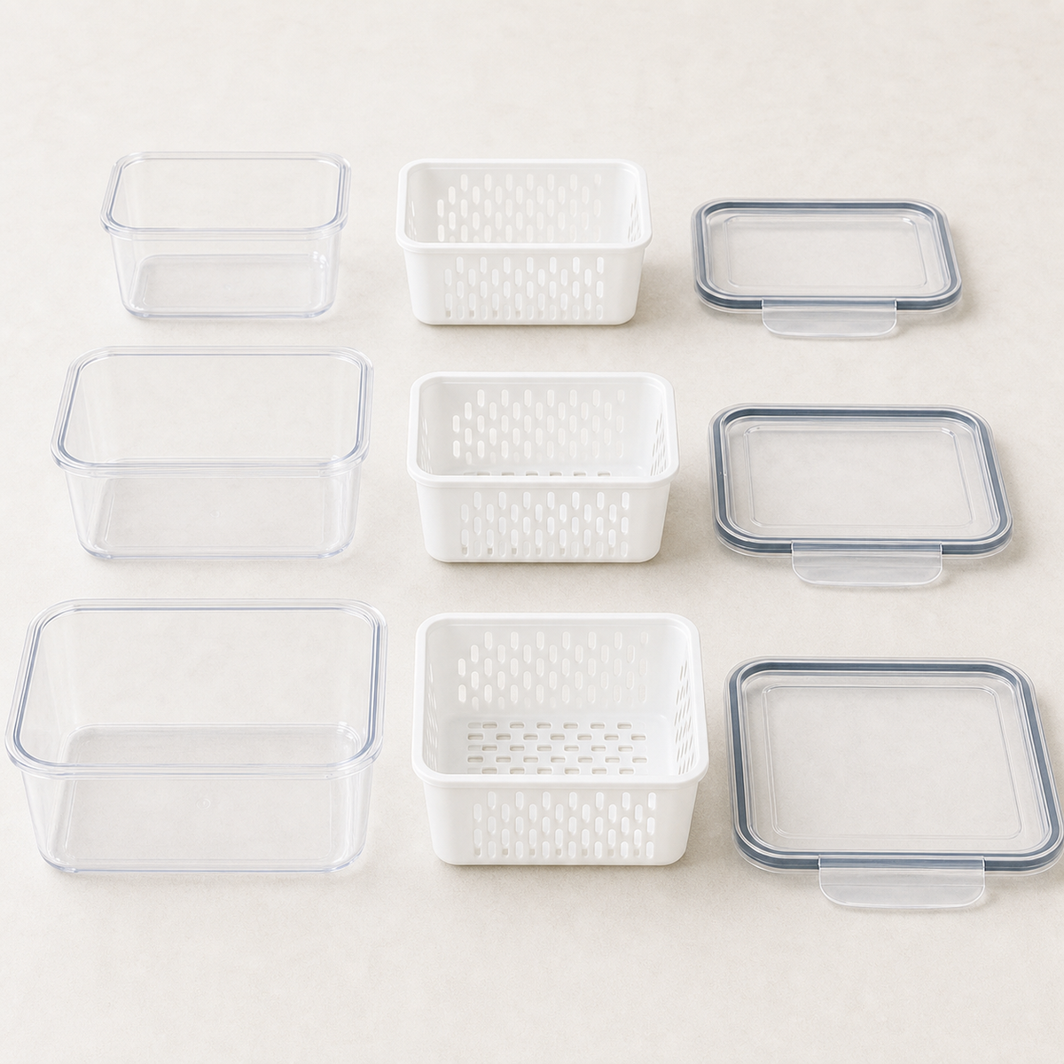 Fridge Produce Containers with Drain Baskets – Set of 3, image 4 of 8