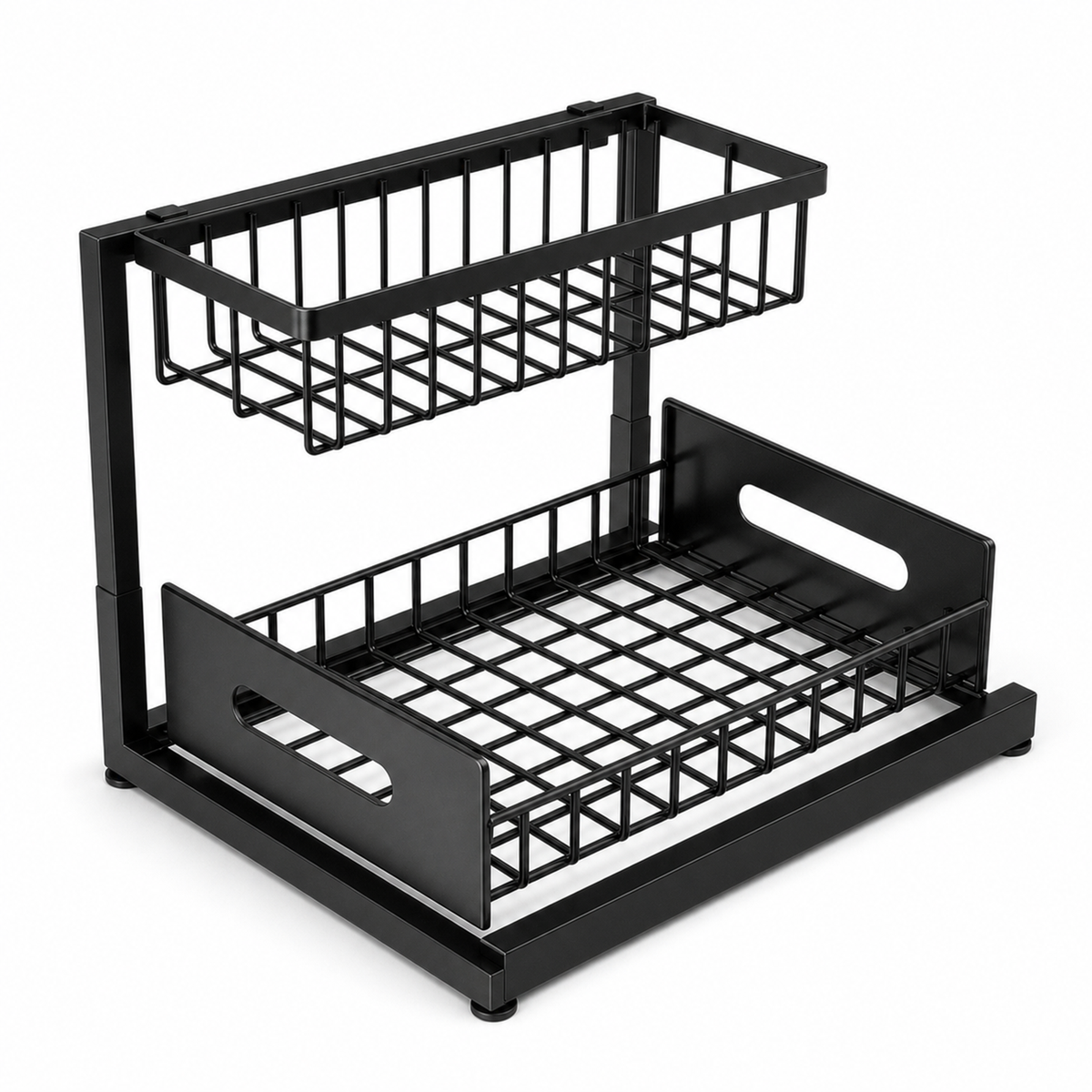Metal Two-Tier Pull-Out Under-Sink Organiser – Black, image 2 of 8